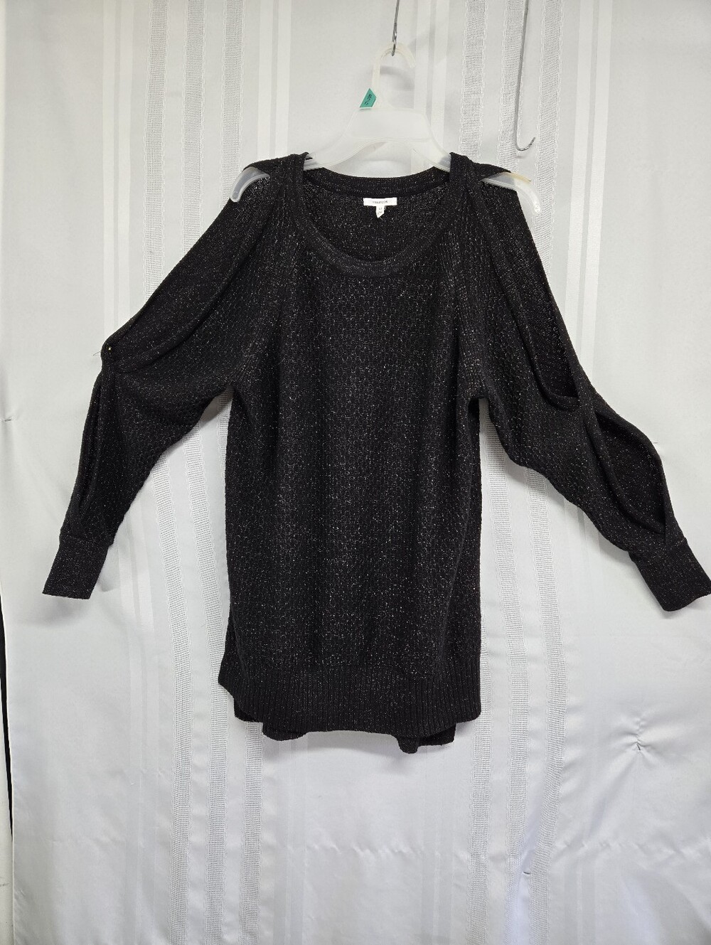 MAURICES Black / GOLD Cold Shoulder Sweater SIZE XXL